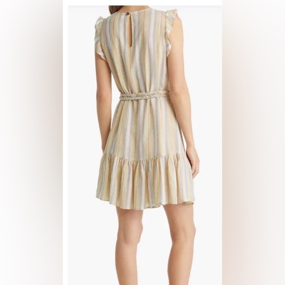 NWT Marine Layer Laney Striped Linen Mini Dress in Yellow Stripes Size XL - Picture 2 of 5